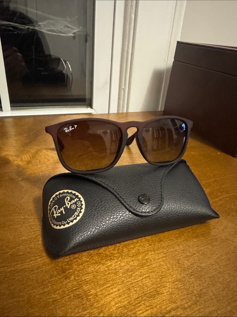 Ray Ban Chris Polarized Sunglasses Brown Frame